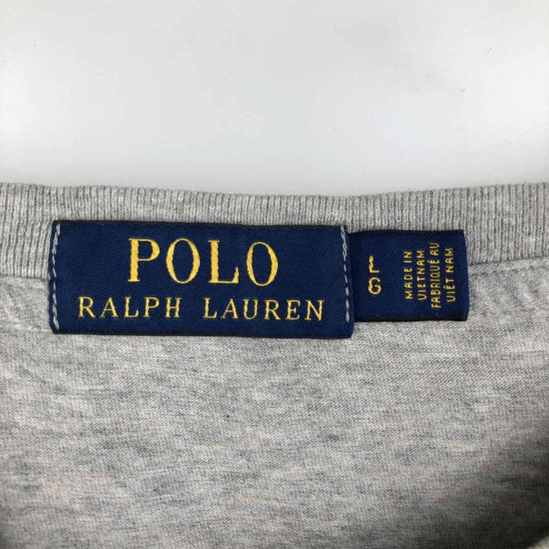 Ralph Lauren POLO RALPH LAUREN Short Sleeve Striped T-Shirt Men's Size L cotton gray type Vintage Second Hand