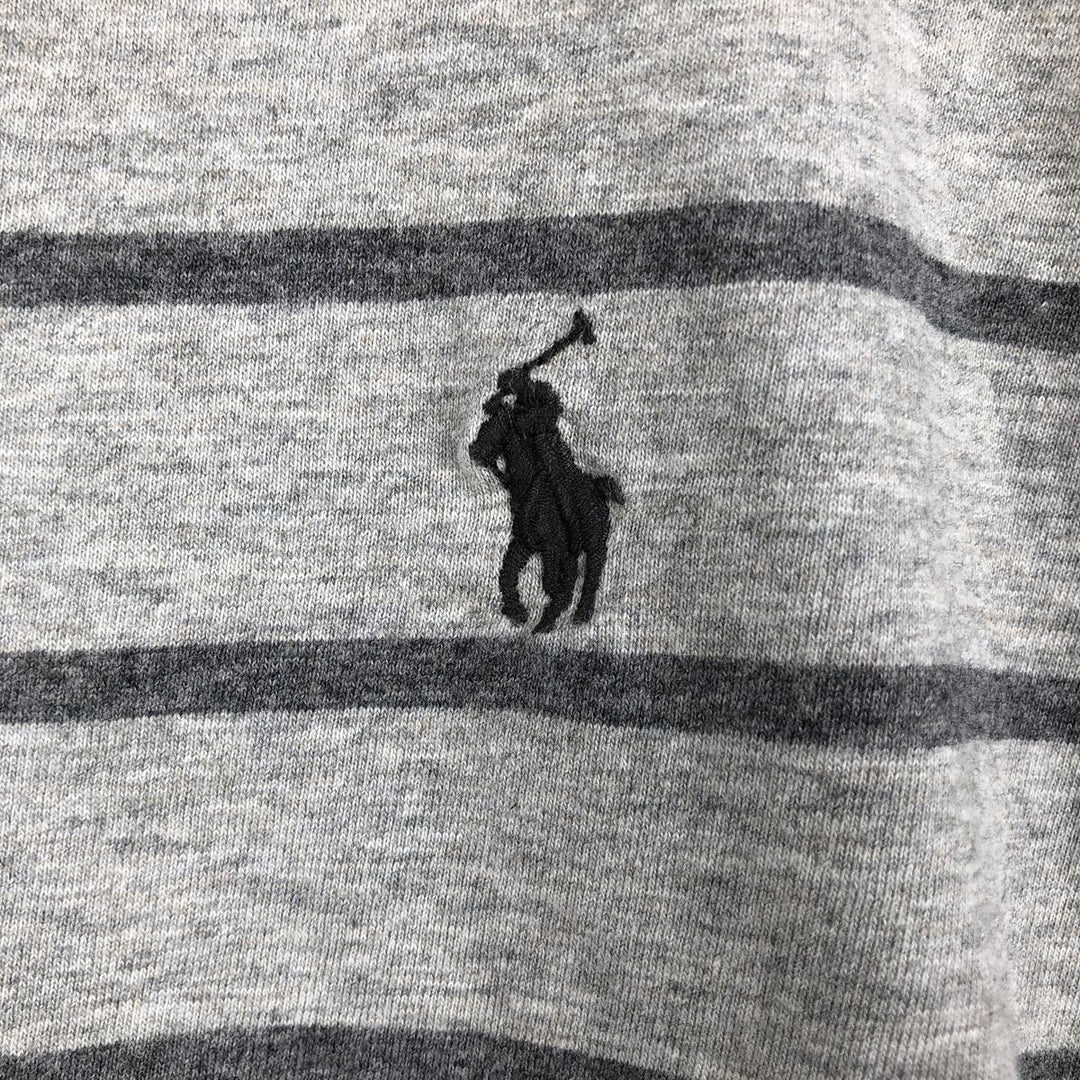 Ralph Lauren POLO RALPH LAUREN Short Sleeve Striped T-Shirt Men's Size L cotton gray type Vintage Second Hand