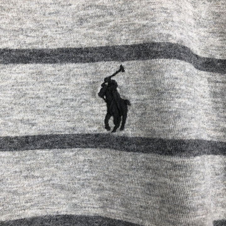 Ralph Lauren POLO RALPH LAUREN Short Sleeve Striped T-Shirt Men's Size L cotton gray type Vintage Second Hand