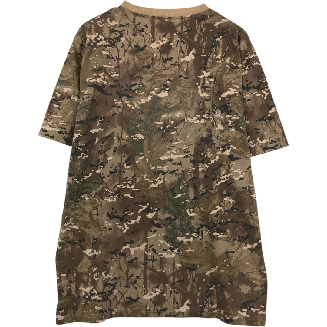 Carhartt WORK IN PROGRESS Camouflage Pattern Short-Sleeve Printed T-Shirt (Men's Size L) cotton brown type Vintage Second Hand