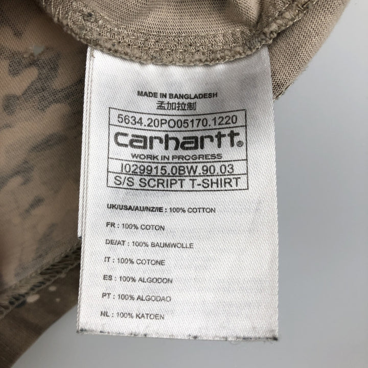 Carhartt WORK IN PROGRESS Camouflage Pattern Short-Sleeve Printed T-Shirt (Men's Size L) cotton brown type Vintage Second Hand