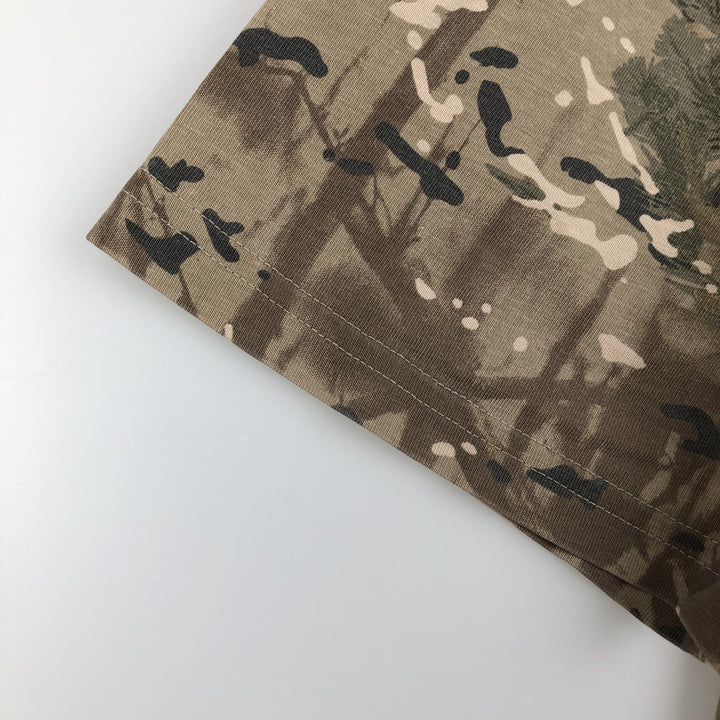 Carhartt WORK IN PROGRESS Camouflage Pattern Short-Sleeve Printed T-Shirt (Men's Size L) cotton brown type Vintage Second Hand
