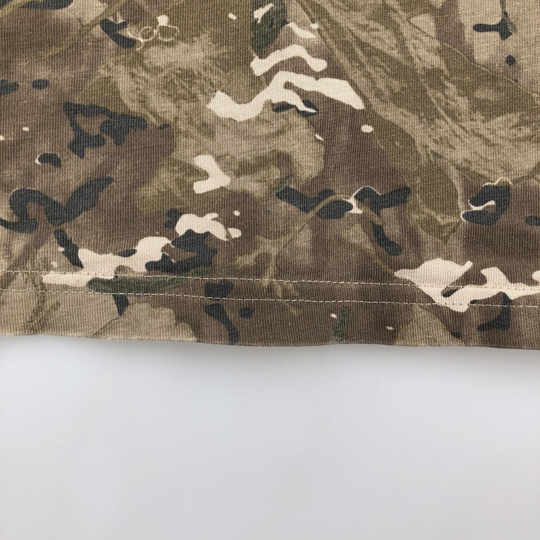 Carhartt WORK IN PROGRESS Camouflage Pattern Short-Sleeve Printed T-Shirt (Men's Size L) cotton brown type Vintage Second Hand