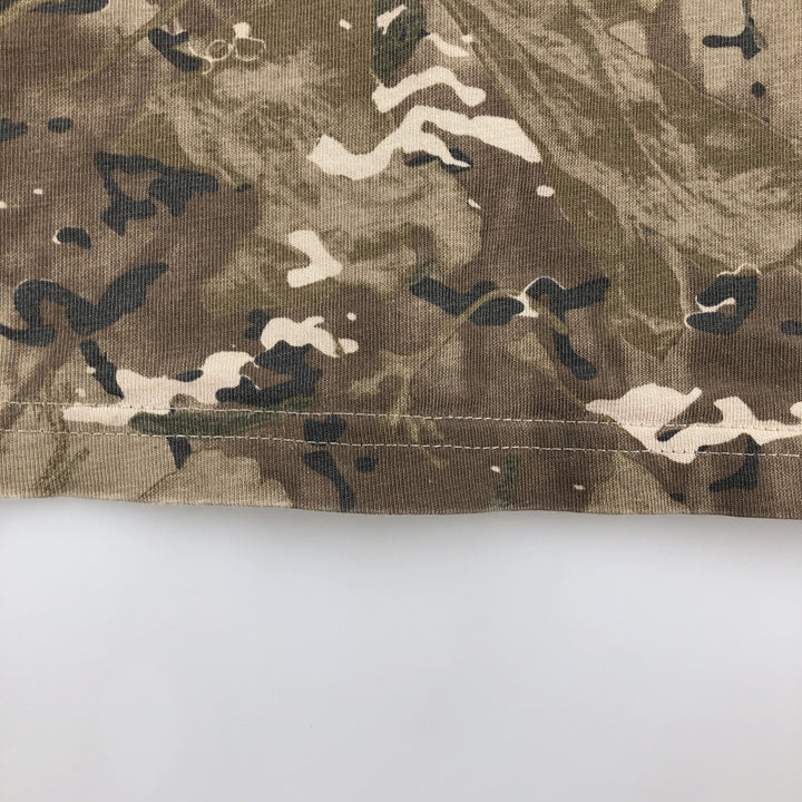 Carhartt WORK IN PROGRESS Camouflage Pattern Short-Sleeve Printed T-Shirt (Men's Size L) cotton brown type Vintage Second Hand