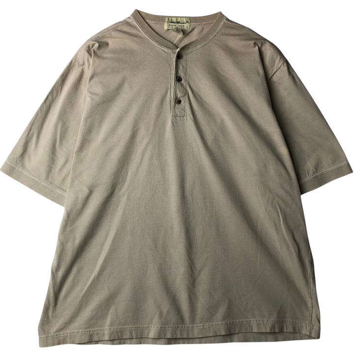 Eddie Bauer Henley neck short-sleeved T-shirt, men's size XL. cotton Beige type Vintage Second Hand