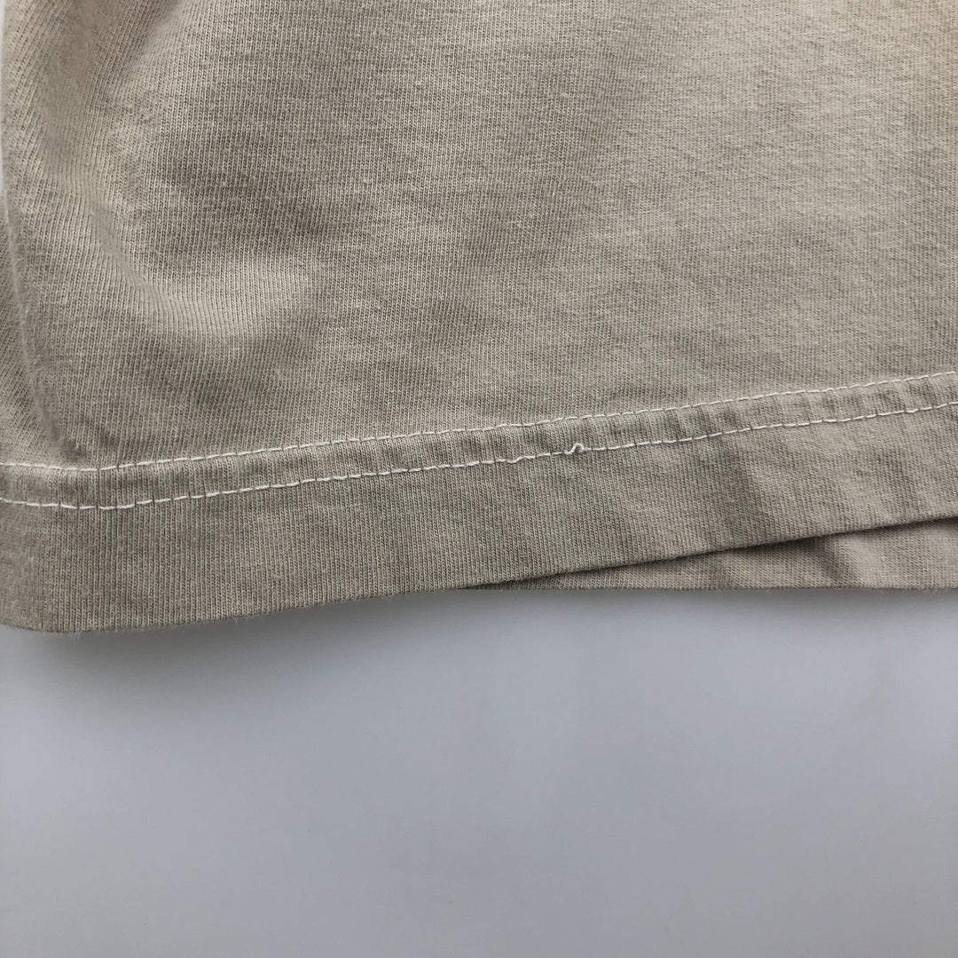 Eddie Bauer Henley neck short-sleeved T-shirt, men's size XL. cotton Beige type Vintage Second Hand