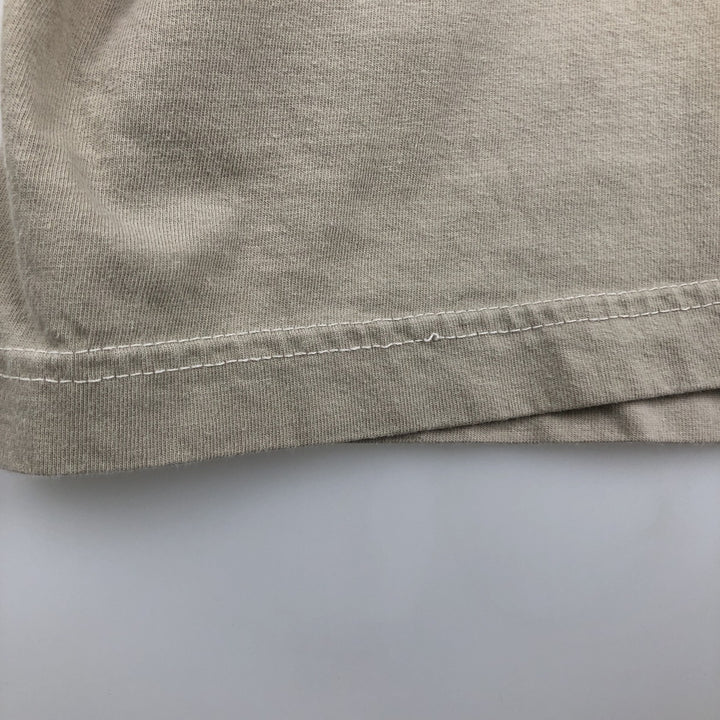 Eddie Bauer Henley neck short-sleeved T-shirt, men's size XL. cotton Beige type Vintage Second Hand