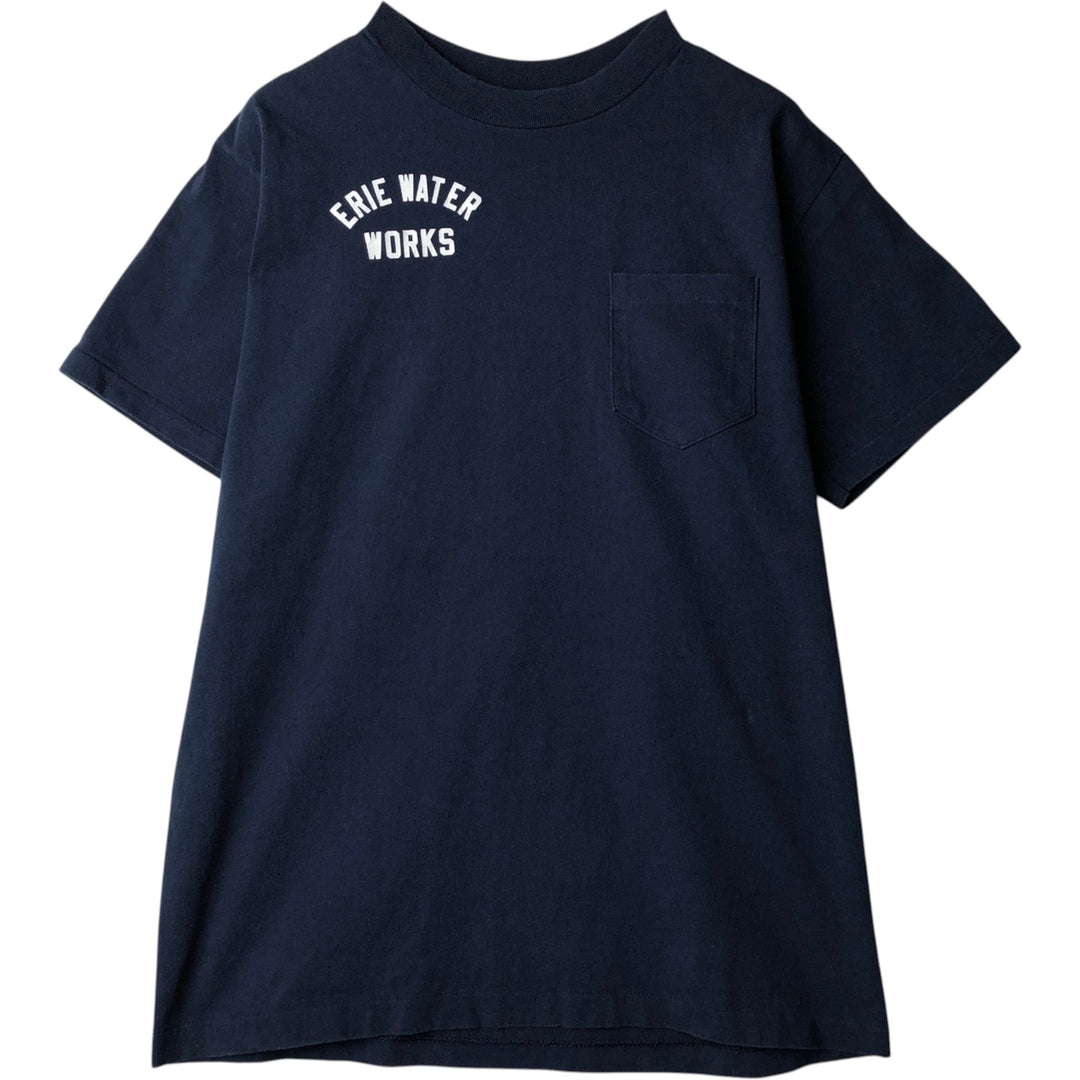 Dickies short-sleeved pocket t-shirt, made in the USA, men's size L equivalent. cotton navy blue type Vintage Second Hand