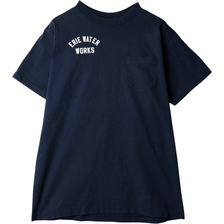 Dickies short-sleeved pocket t-shirt, made in the USA, men's size L equivalent. cotton navy blue type Vintage Second Hand