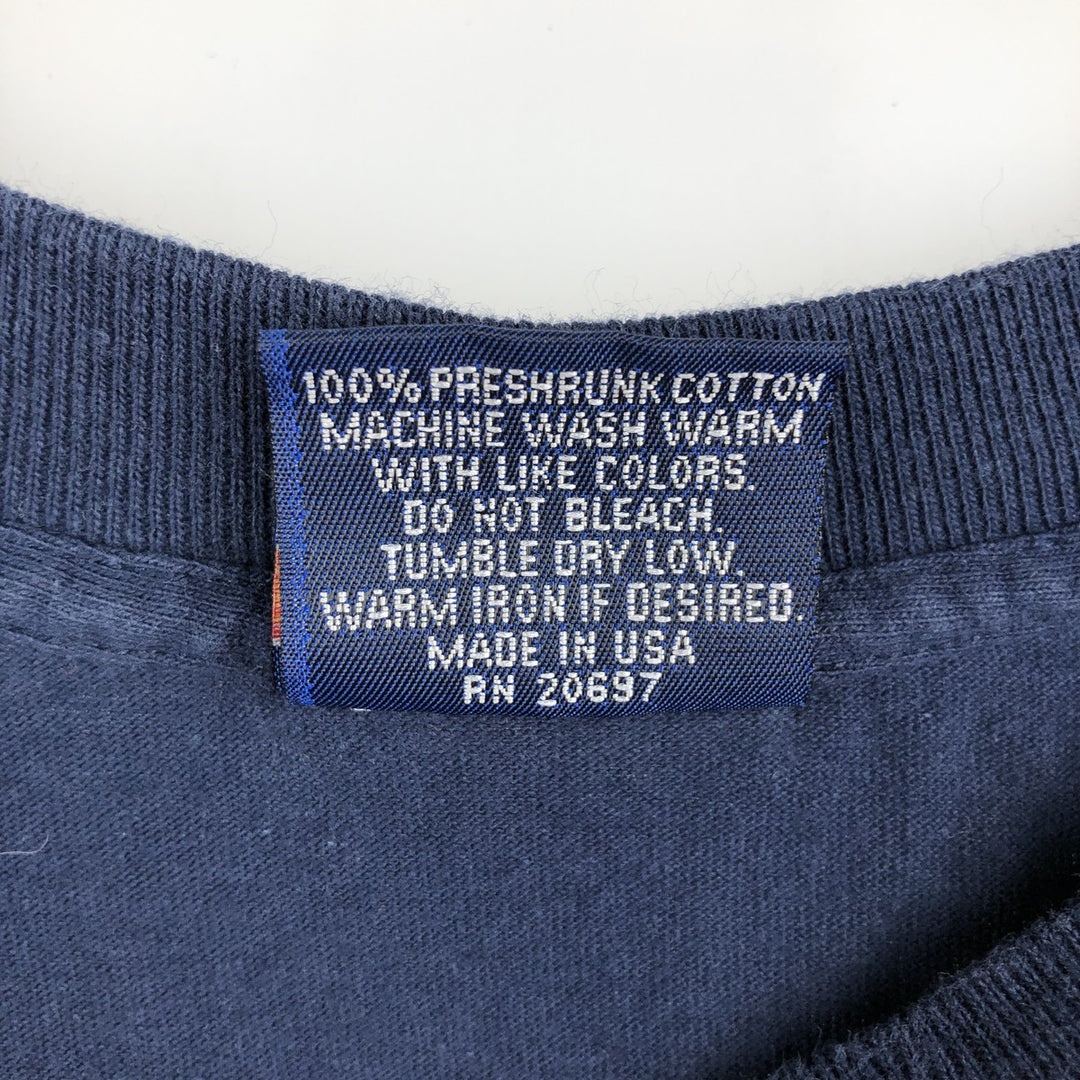 Dickies short-sleeved pocket t-shirt, made in the USA, men's size L equivalent. cotton navy blue type Vintage Second Hand