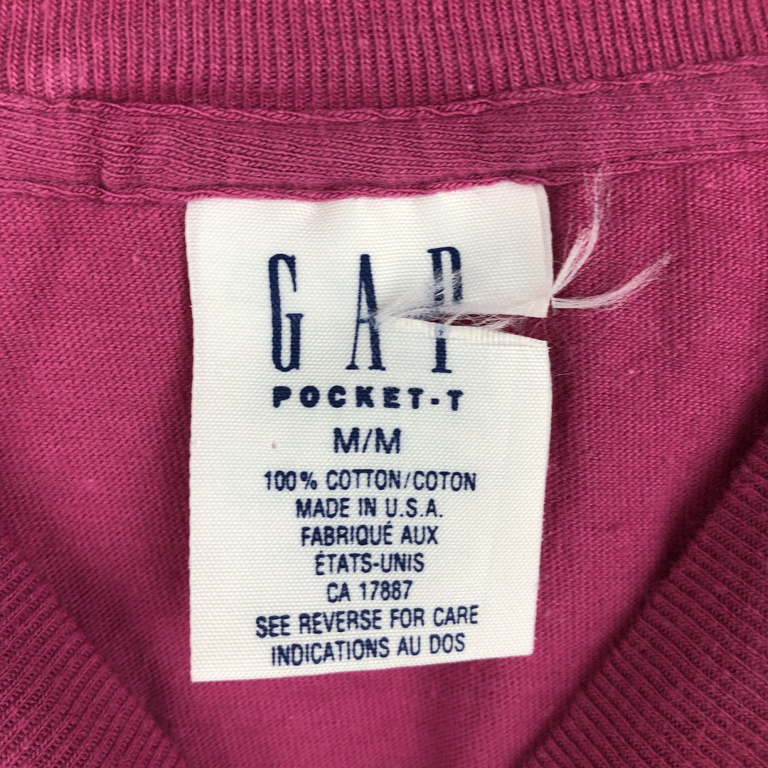 90'S GAP Old Gap Back Print Short Sleeve Pocket T-Shirt Made in USA Men's Size M (Equivalent) Vintage cotton pink type Vintage Second Hand