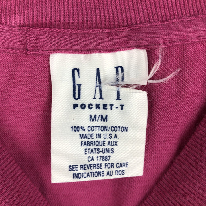 90'S GAP Old Gap Back Print Short Sleeve Pocket T-Shirt Made in USA Men's Size M (Equivalent) Vintage cotton pink type Vintage Second Hand