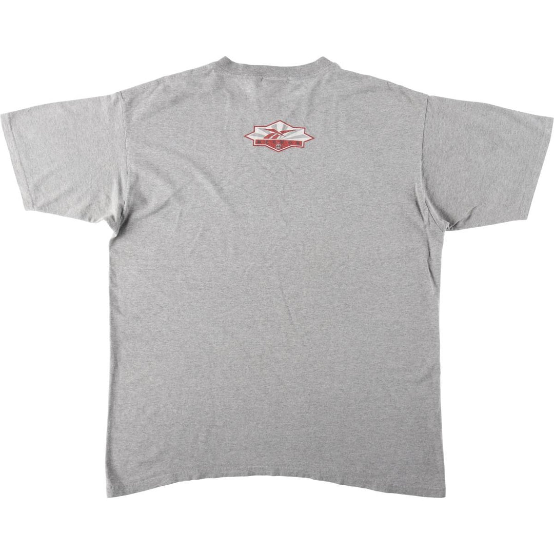00'S Reebok logo print T-shirt, men's XL size unclear gray type Vintage Second Hand