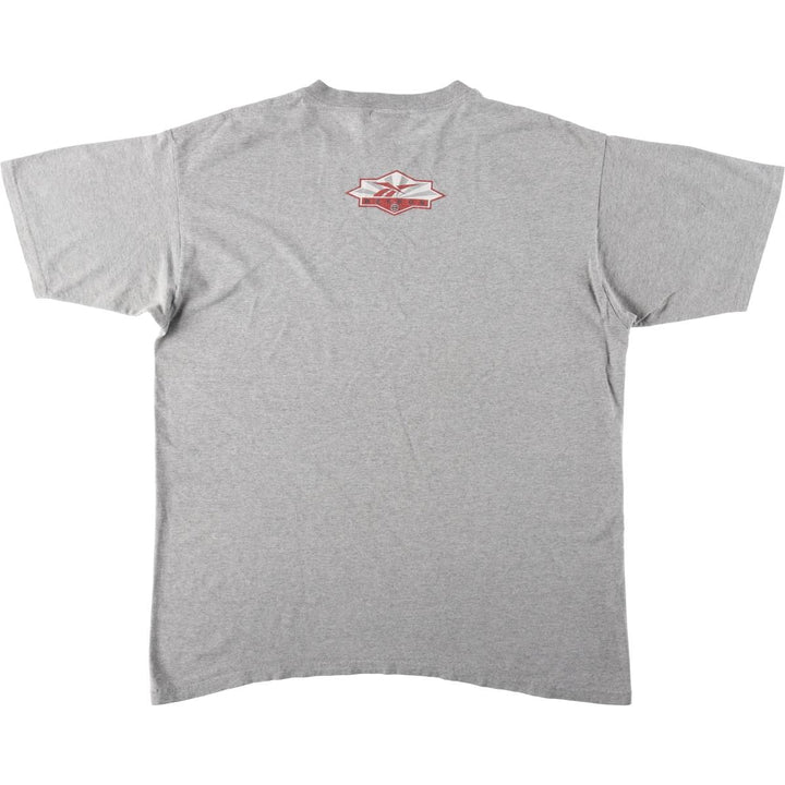 00'S Reebok logo print T-shirt, men's XL size unclear gray type Vintage Second Hand