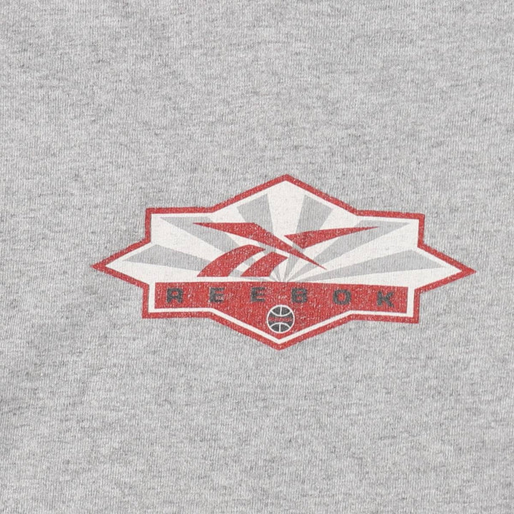 00'S Reebok logo print T-shirt, men's XL size unclear gray type Vintage Second Hand