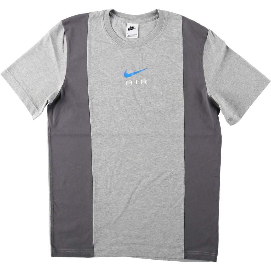Nike AIR logo print T-shirt, men's size M (approx.) cotton gray type Vintage Second Hand
