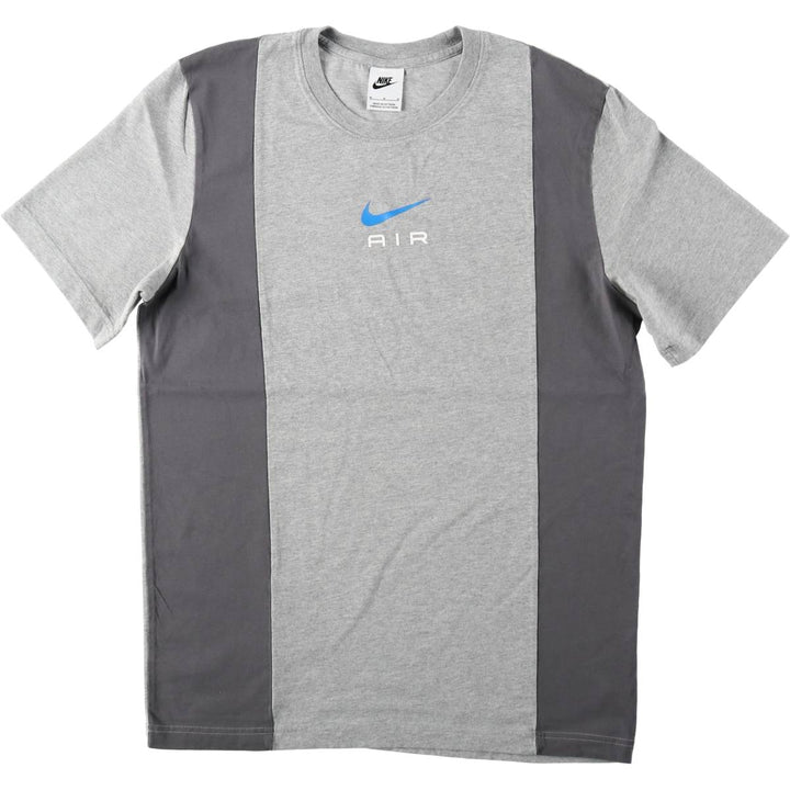 Nike AIR logo print T-shirt, men's size M (approx.) cotton gray type Vintage Second Hand