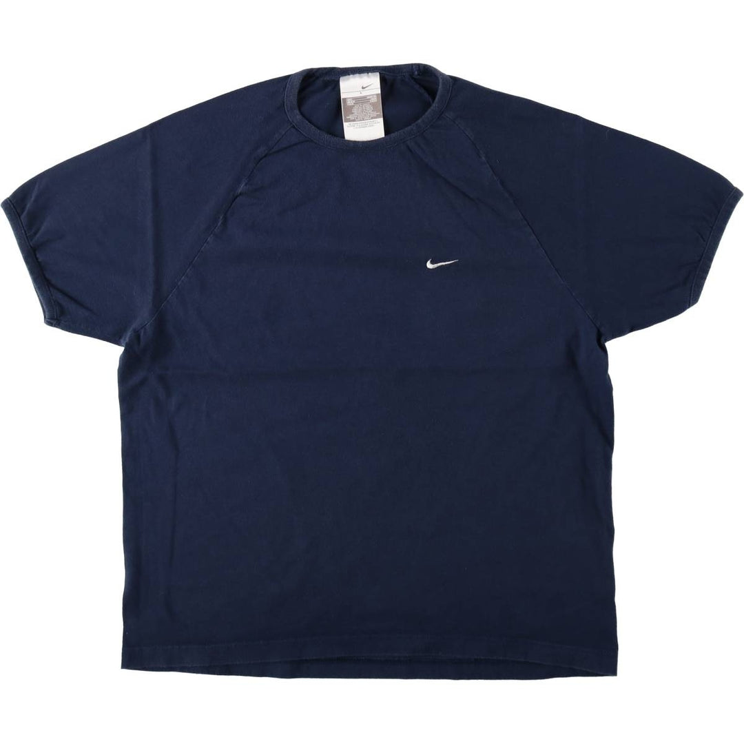 Nike One Point Logo T-shirt, Men's Size L cotton navy blue type Vintage Second Hand
