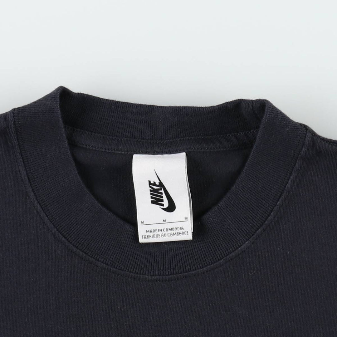 Nike One Point Logo T-shirt, Men's M size cotton black type Vintage Second Hand