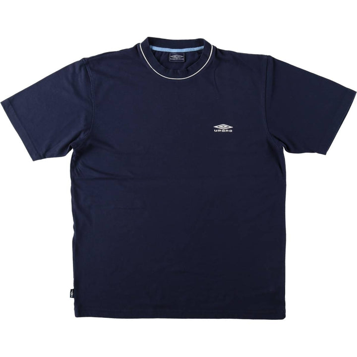 Umbro logo T-shirt, men's size L (approx.) polyester navy blue type Vintage Second Hand