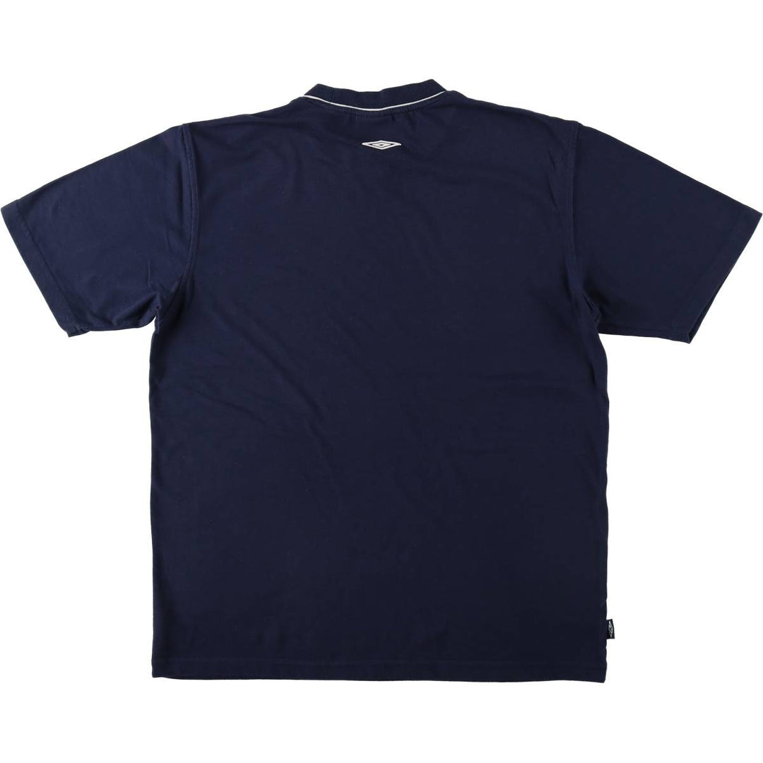 Umbro logo T-shirt, men's size L (approx.) polyester navy blue type Vintage Second Hand