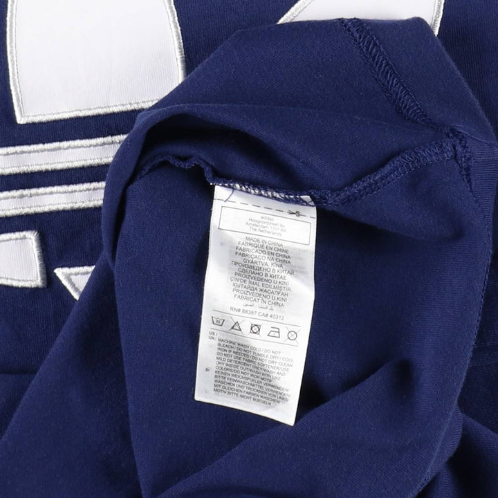 Adidas ORIGINALS logo t-shirt, men's size M (approx.) cotton navy blue type Vintage Second Hand
