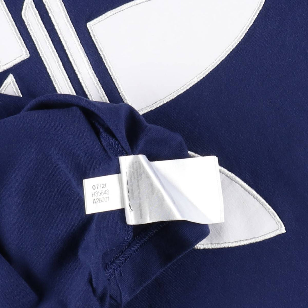 Adidas ORIGINALS logo t-shirt, men's size M (approx.) cotton navy blue type Vintage Second Hand