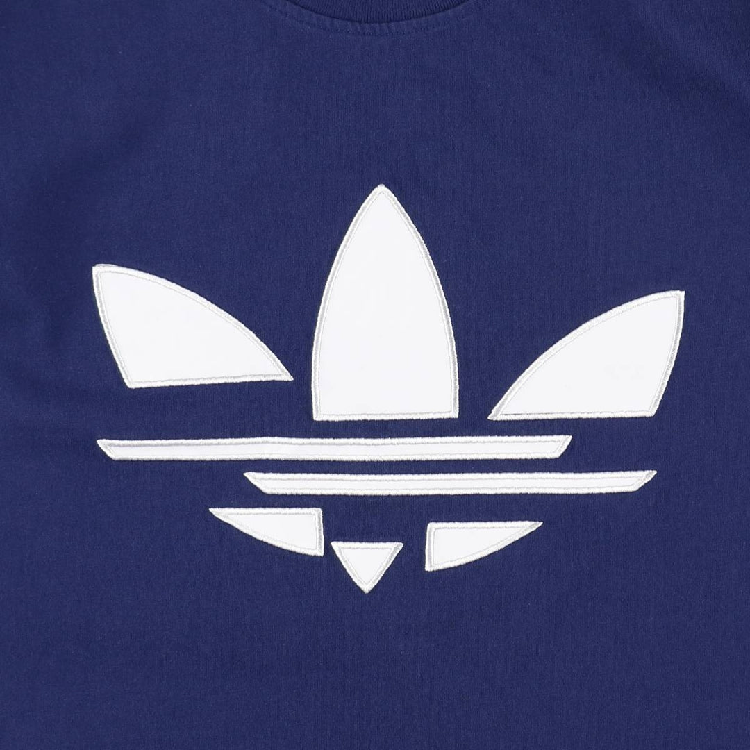Adidas ORIGINALS logo t-shirt, men's size M (approx.) cotton navy blue type Vintage Second Hand