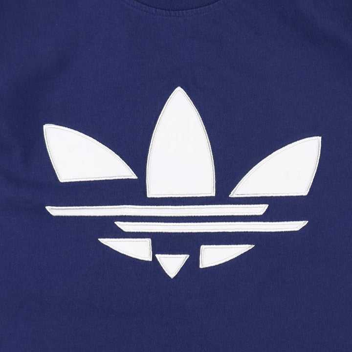 Adidas ORIGINALS logo t-shirt, men's size M (approx.) cotton navy blue type Vintage Second Hand
