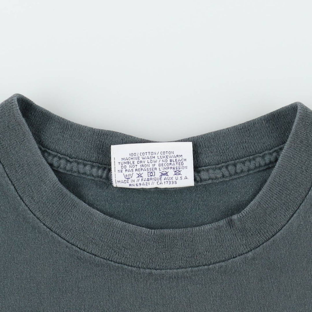90'S Reebok Logo Print T-Shirt Made in USA Men's L Size Vintage cotton Khaki type Vintage Second Hand