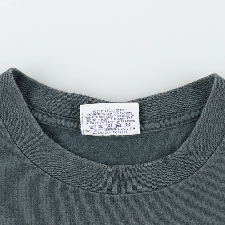 90'S Reebok Logo Print T-Shirt Made in USA Men's L Size Vintage cotton Khaki type Vintage Second Hand