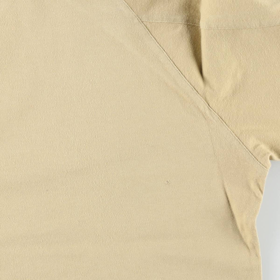90'S Adidas V-neck T-shirt with a single logo, men's size M equivalent, vintage. cotton Beige type Vintage Second Hand