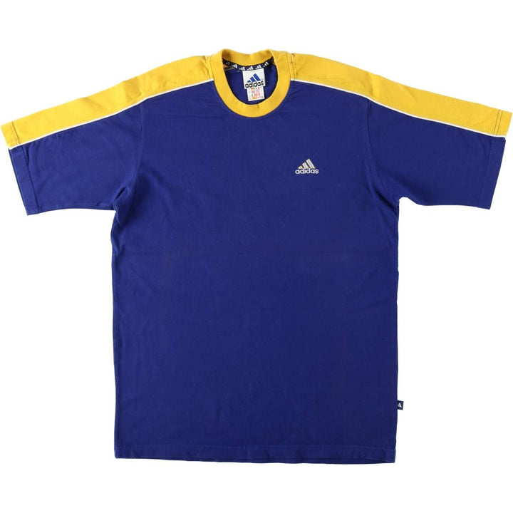 90'S Adidas T-shirt with a single logo, men's size M equivalent, vintage. cotton navy blue type Vintage Second Hand