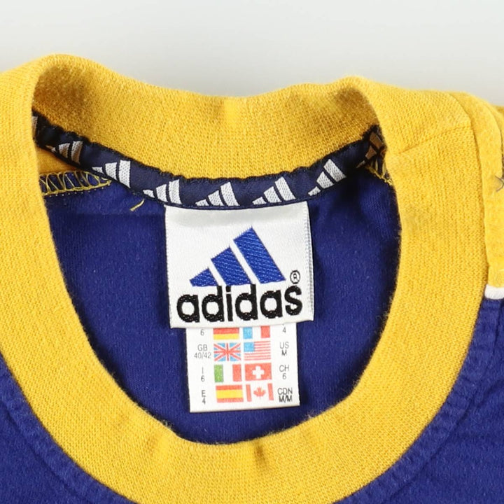 90'S Adidas T-shirt with a single logo, men's size M equivalent, vintage. cotton navy blue type Vintage Second Hand