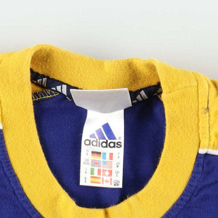 90'S Adidas T-shirt with a single logo, men's size M equivalent, vintage. cotton navy blue type Vintage Second Hand