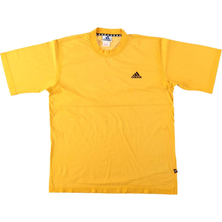 90'S Adidas T-shirt with a single logo, men's size M equivalent, vintage. cotton yellow type Vintage Second Hand
