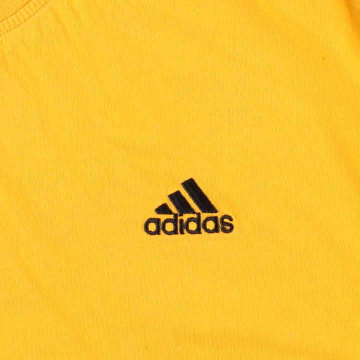 90'S Adidas T-shirt with a single logo, men's size M equivalent, vintage. cotton yellow type Vintage Second Hand