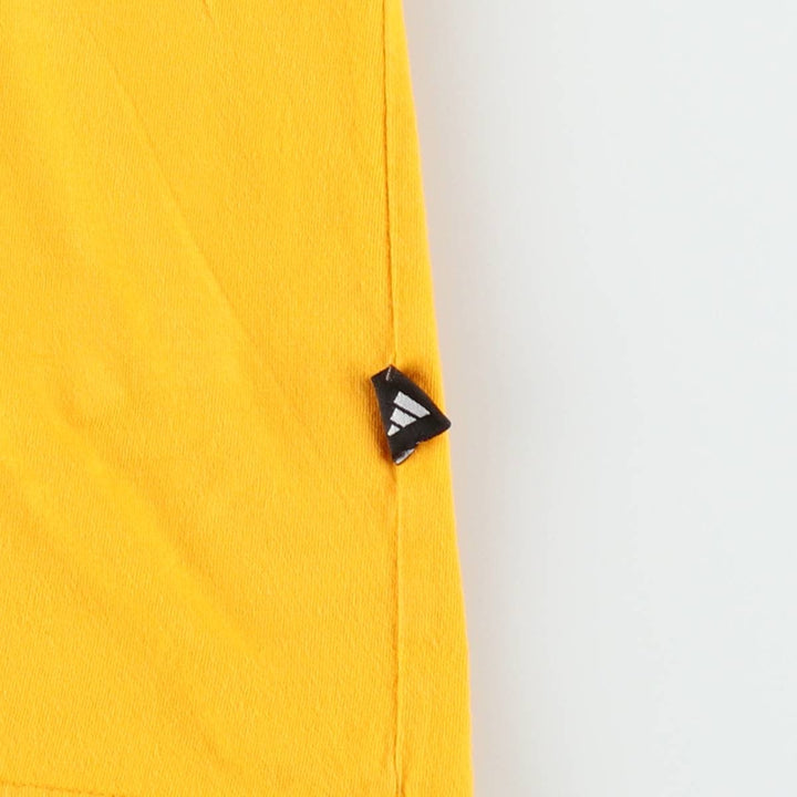 90'S Adidas T-shirt with a single logo, men's size M equivalent, vintage. cotton yellow type Vintage Second Hand