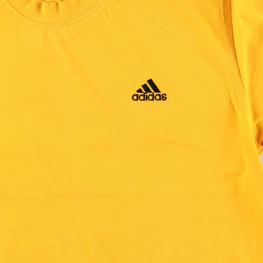 90'S Adidas T-shirt with a single logo, men's size M equivalent, vintage. cotton yellow type Vintage Second Hand