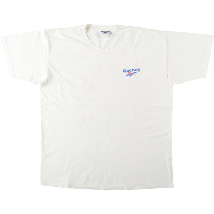 90'S Reebok Logo Print T-Shirt Made in USA Men's XL Vintage cotton white type Vintage Second Hand