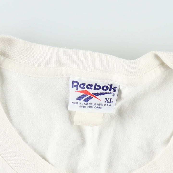 90'S Reebok Logo Print T-Shirt Made in USA Men's XL Vintage cotton white type Vintage Second Hand