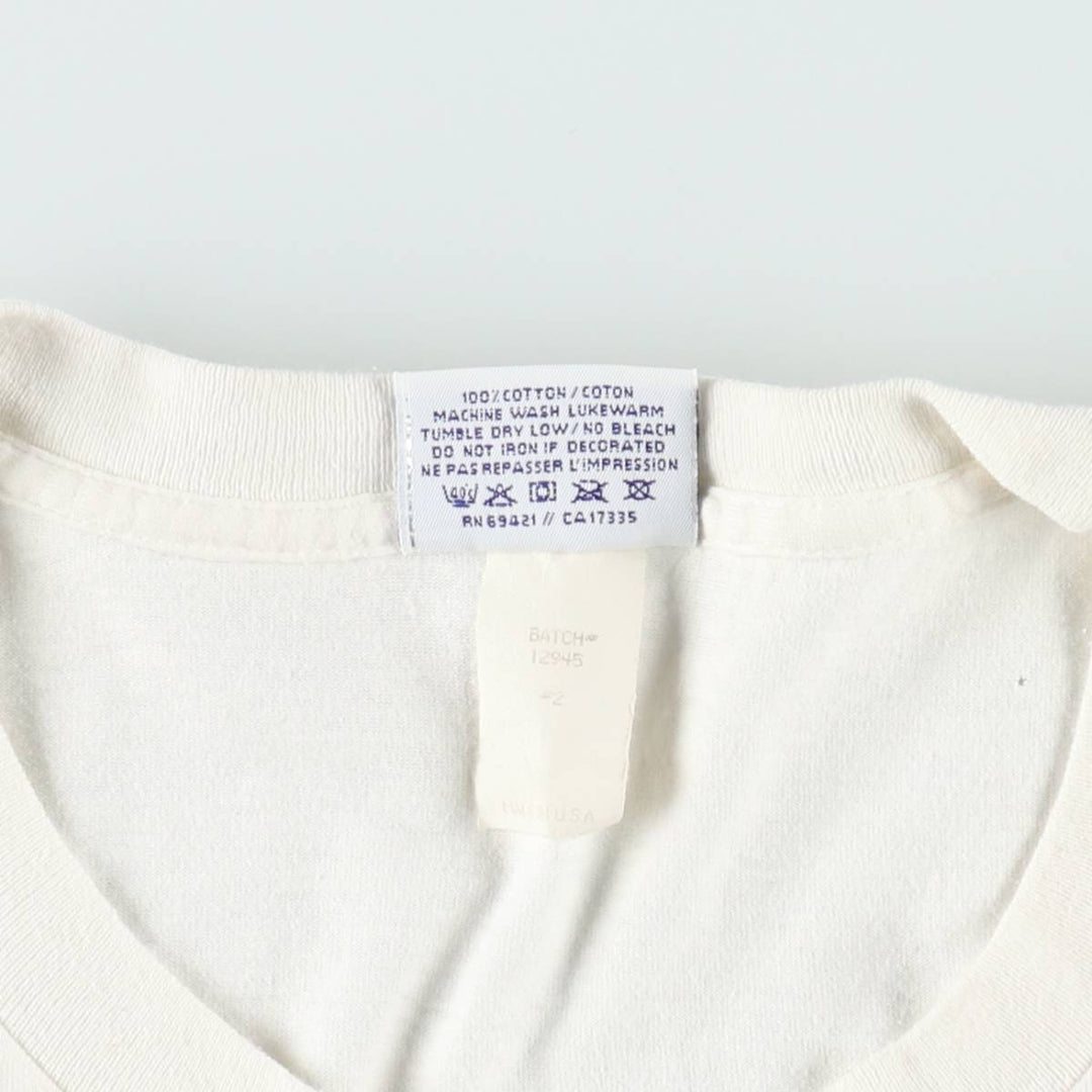 90'S Reebok Logo Print T-Shirt Made in USA Men's XL Vintage cotton white type Vintage Second Hand