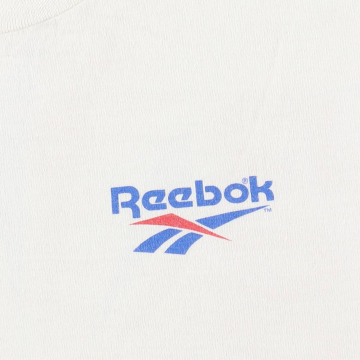 90'S Reebok Logo Print T-Shirt Made in USA Men's XL Vintage cotton white type Vintage Second Hand