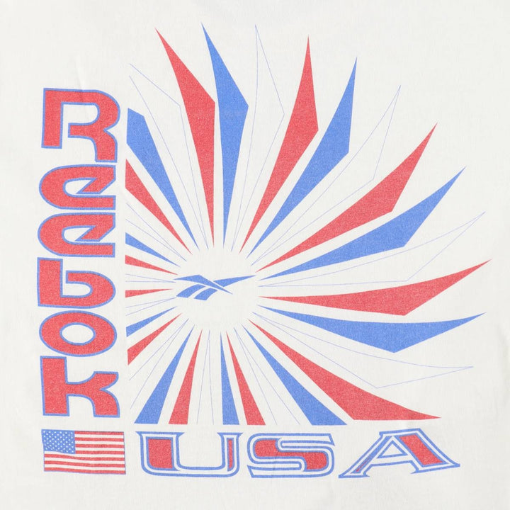 90'S Reebok Logo Print T-Shirt Made in USA Men's XL Vintage cotton white type Vintage Second Hand