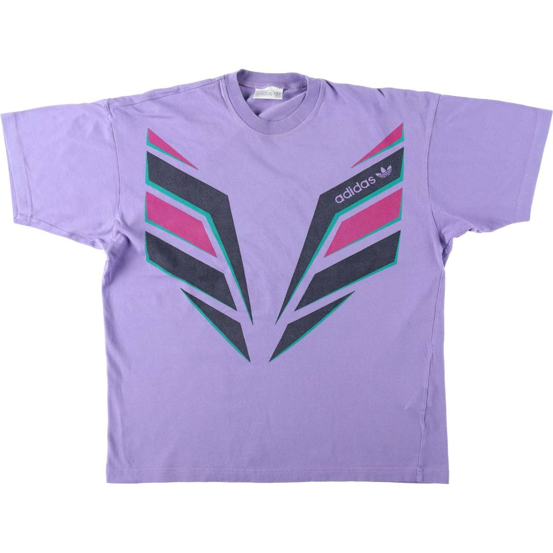 80s-90'S Adidas Trefoil Logo Print T-Shirt, Men's Size M (approx.), Vintage cotton purple type Vintage Second Hand