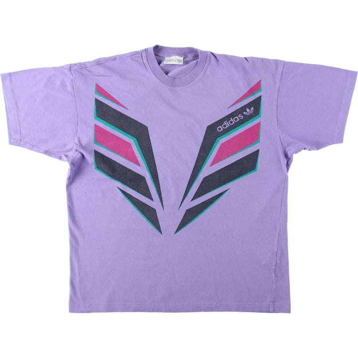 80s-90'S Adidas Trefoil Logo Print T-Shirt, Men's Size M (approx.), Vintage cotton purple type Vintage Second Hand