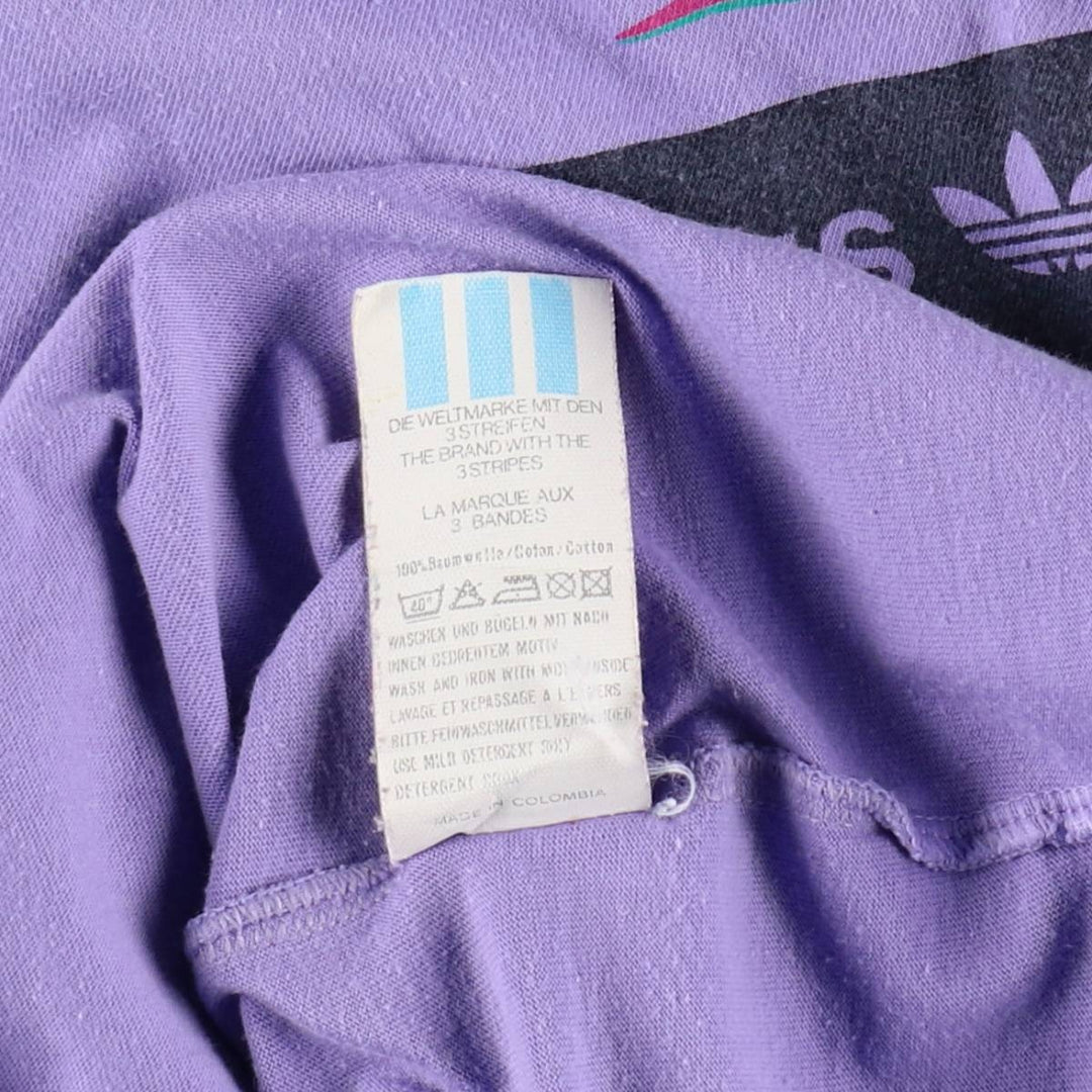 80s-90'S Adidas Trefoil Logo Print T-Shirt, Men's Size M (approx.), Vintage cotton purple type Vintage Second Hand