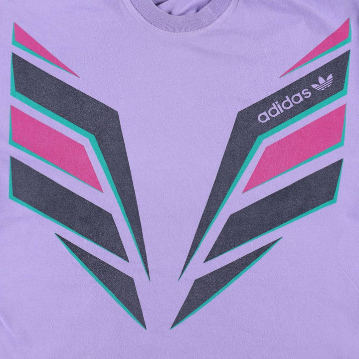 80s-90'S Adidas Trefoil Logo Print T-Shirt, Men's Size M (approx.), Vintage cotton purple type Vintage Second Hand