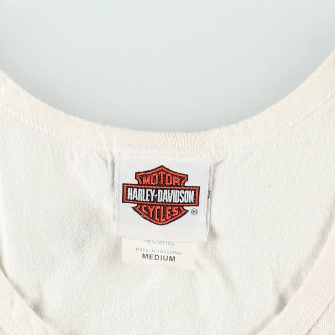 Harley-Davidson Eagle Pattern Sleeveless Motorcycle T-Shirt (Men's Size M) cotton white type Vintage Second Hand