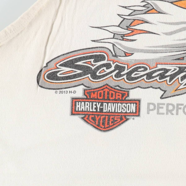 Harley-Davidson Eagle Pattern Sleeveless Motorcycle T-Shirt (Men's Size M) cotton white type Vintage Second Hand